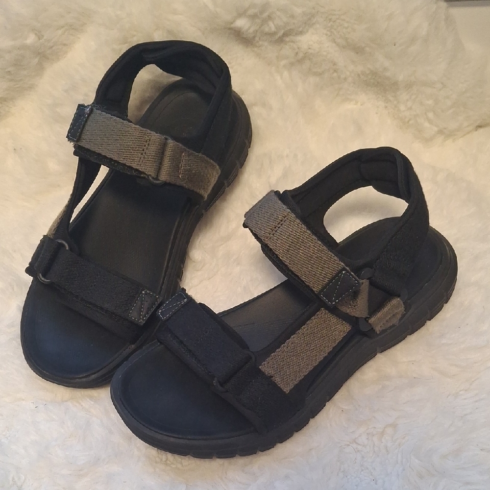 Dockers Men's Strappy Sport Sandals Black Charcoal Grey Size 8
